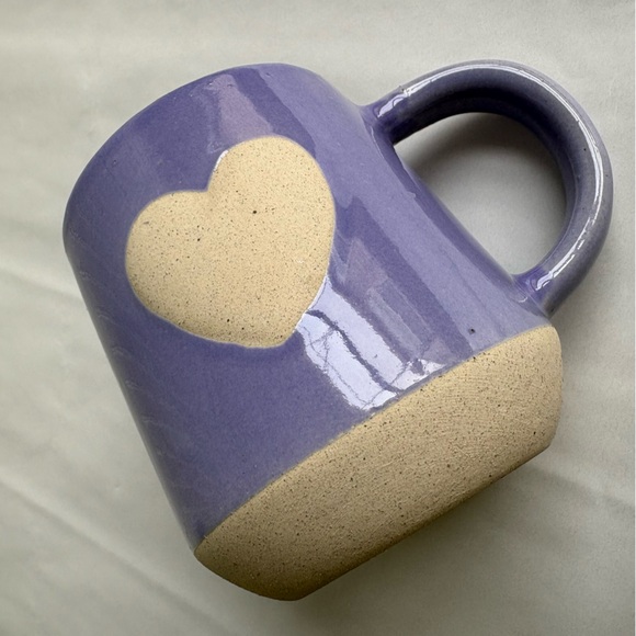 Purple Lavender ceramic heart mug 16 ounces  - Valentine ready! - Picture 2 of 12